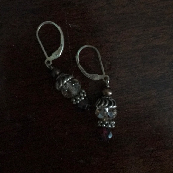 Jewelry - Silver and brown/champagne earrings